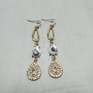 Bijou Drive Gold dangle with rhinestones earrings